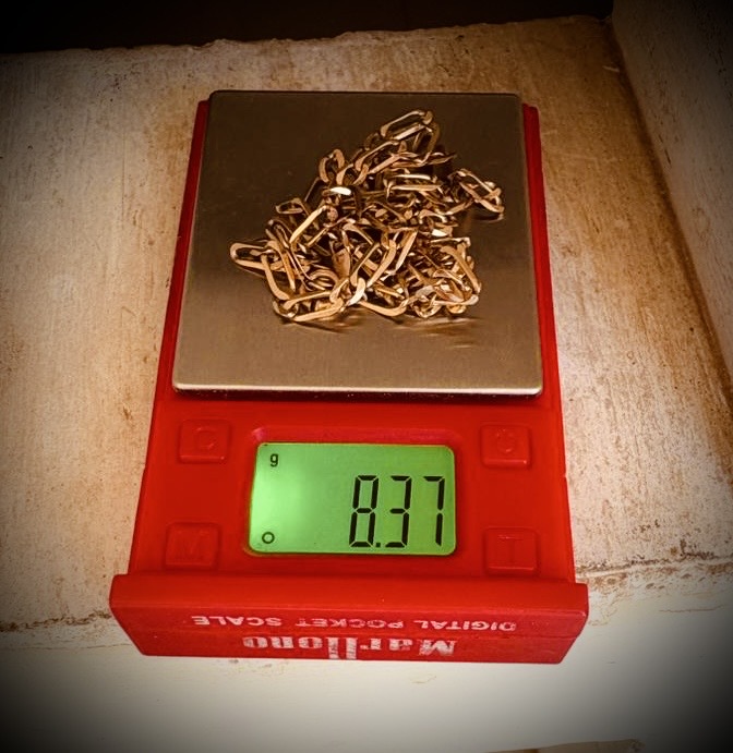 Fio em ouro — peso real do cliente